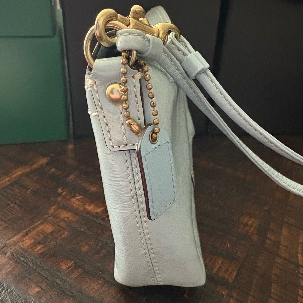 Coach Blue Leather Wristlet - Picture 7 of 15